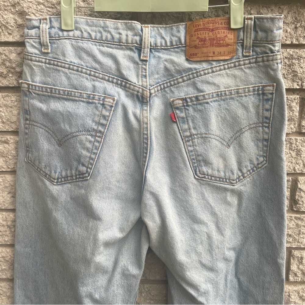 Vintage 90's Levis 505 Relaxed Fit Jeans Size 34 Distressed & Frayed Size 34 - Picture 5 of 7